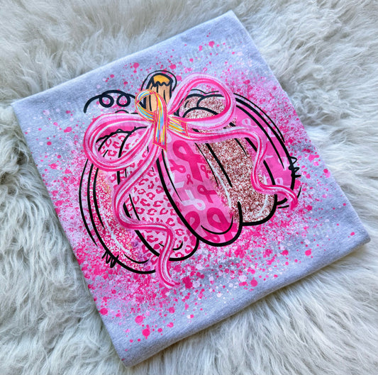 Paint Splatter Pumpkin Breast Cancer Awareness - WS