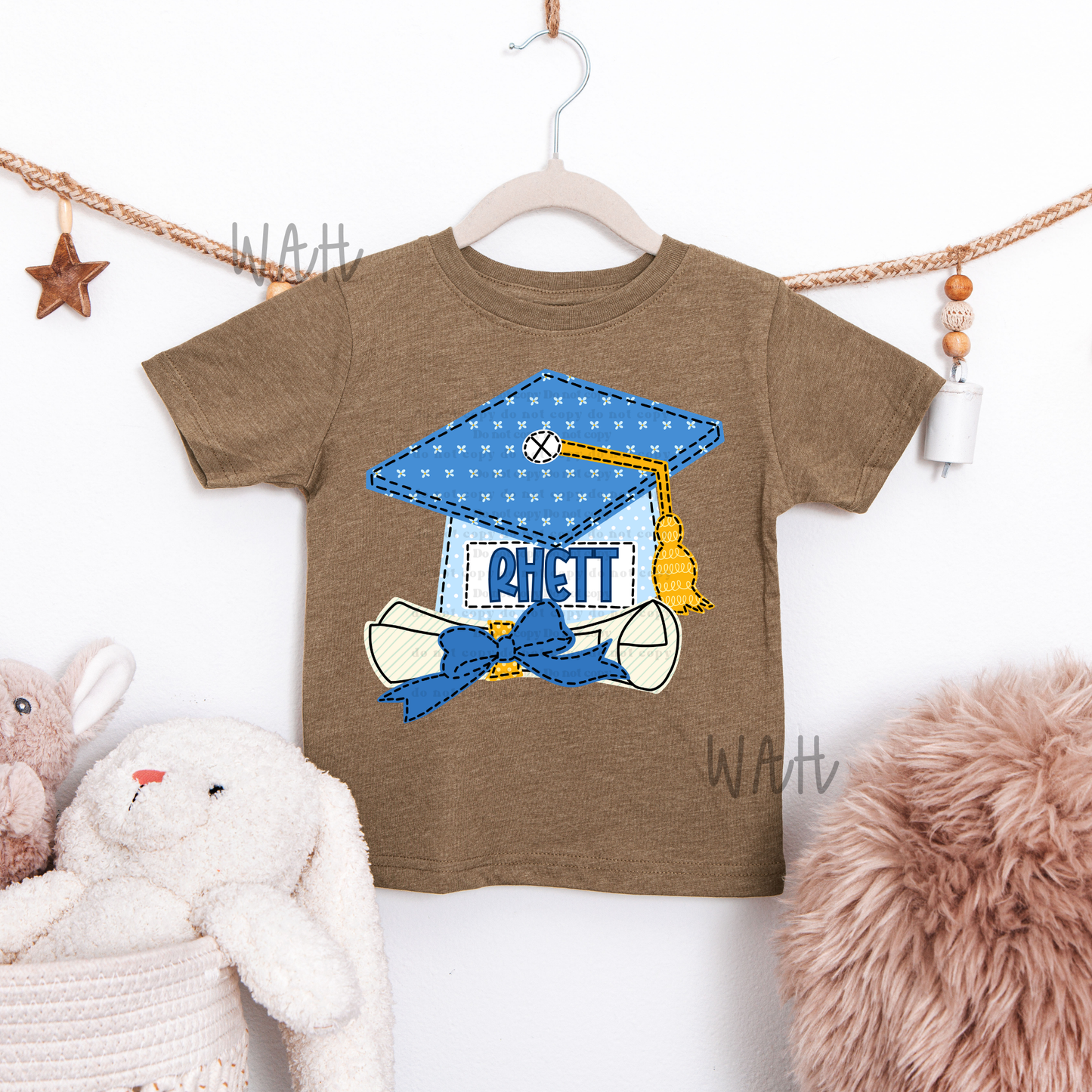 Dotted Grad Cap Name Plate