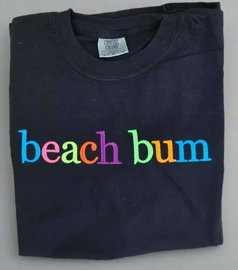 Custom Phrase in Neon Georgia Bold Serif Embroidered Shirt