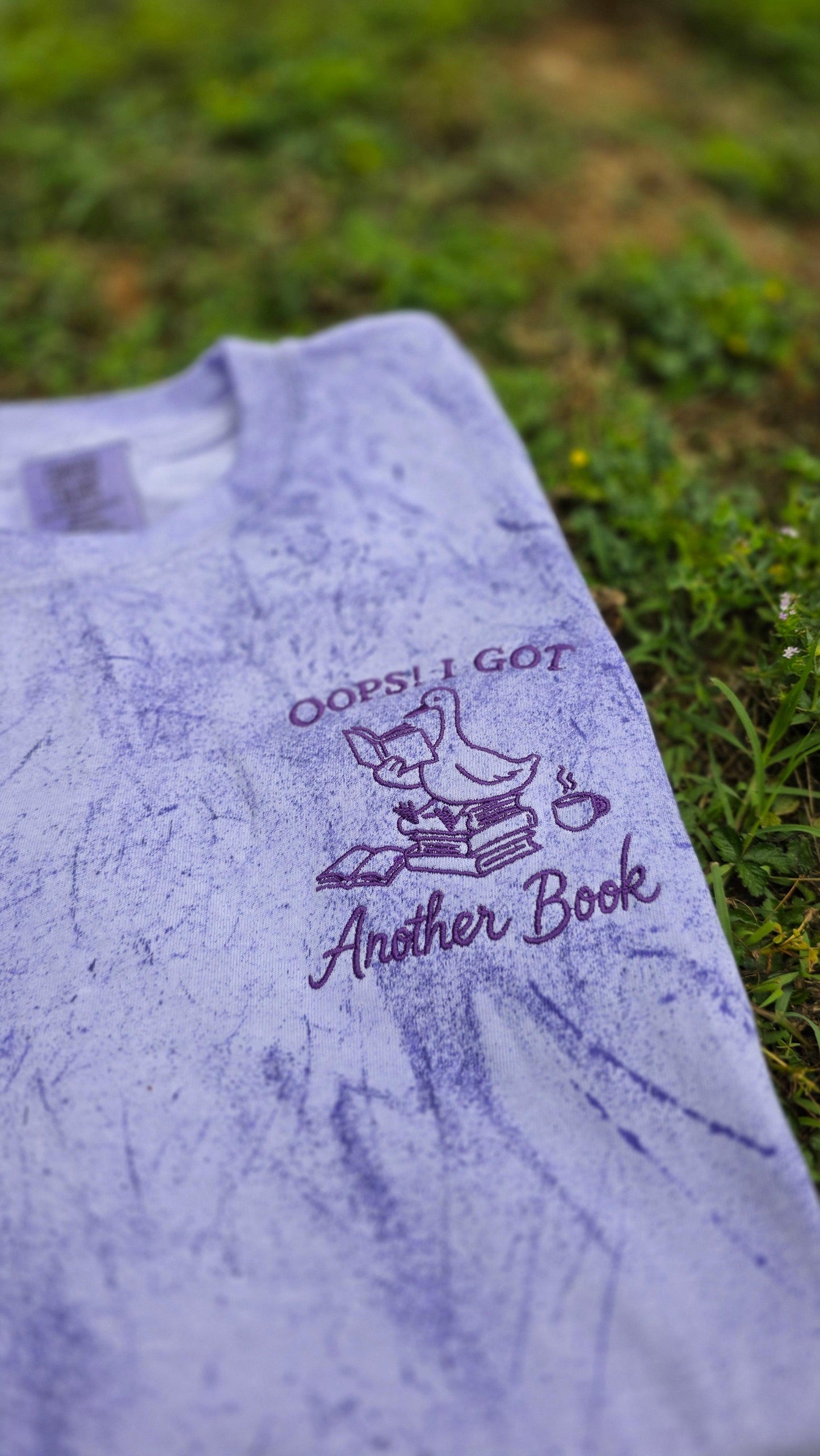 Oops! I Got Another Book Embroidered Shirt | Comfort Colors Colorblast 1745 Tee