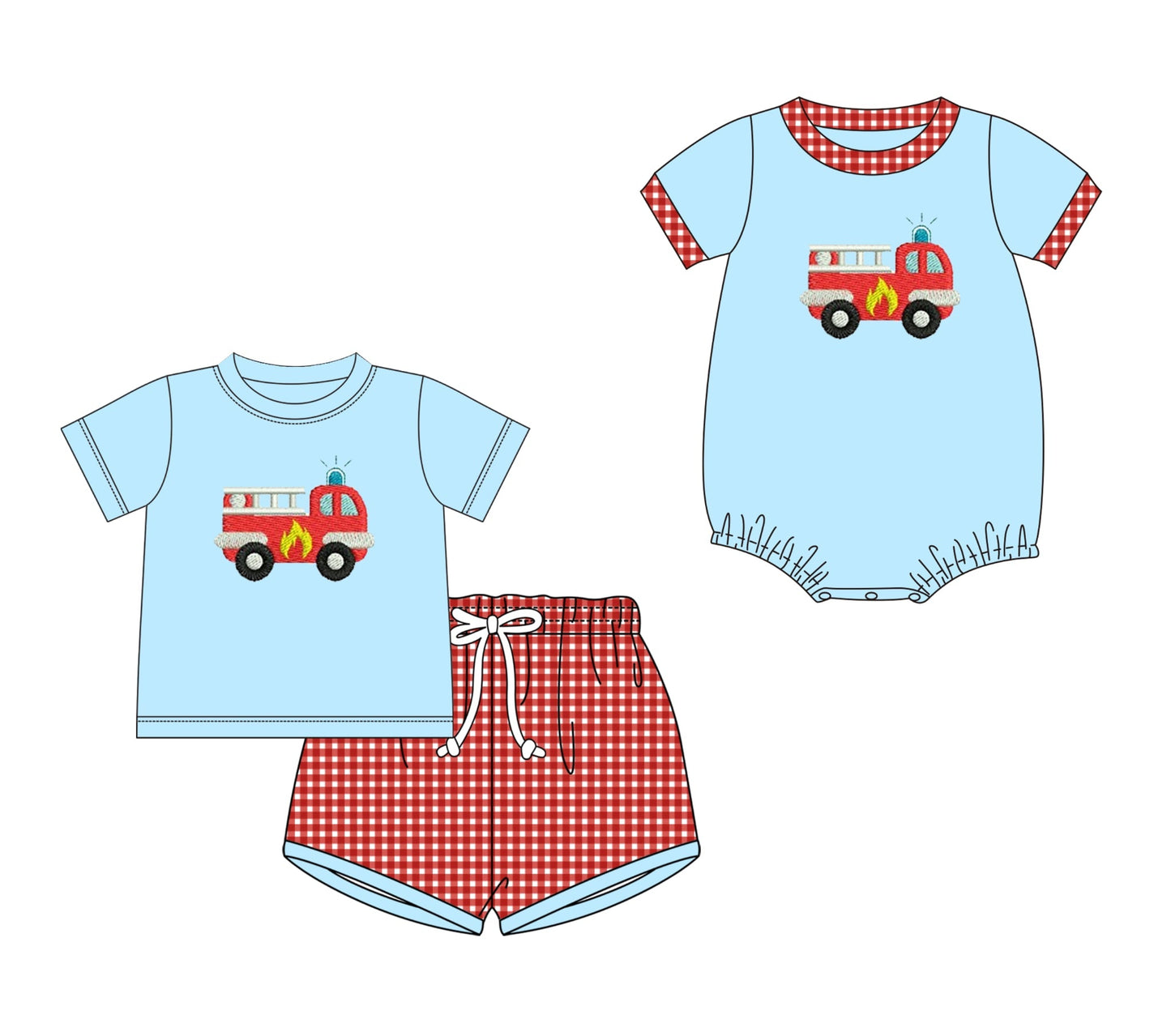 Fire Truck Embroidered Collection - ETA early March