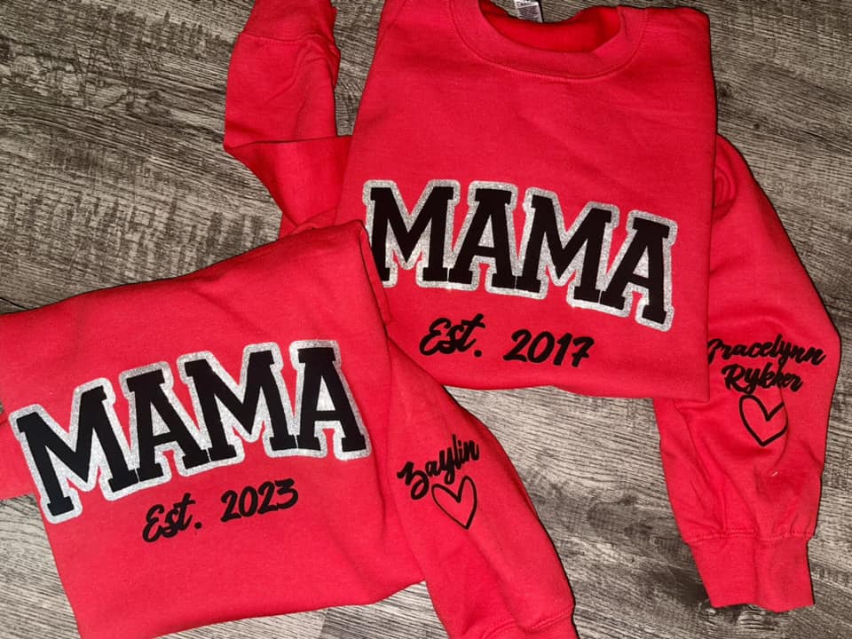 Mama Puff/Glitter Sweatshirt