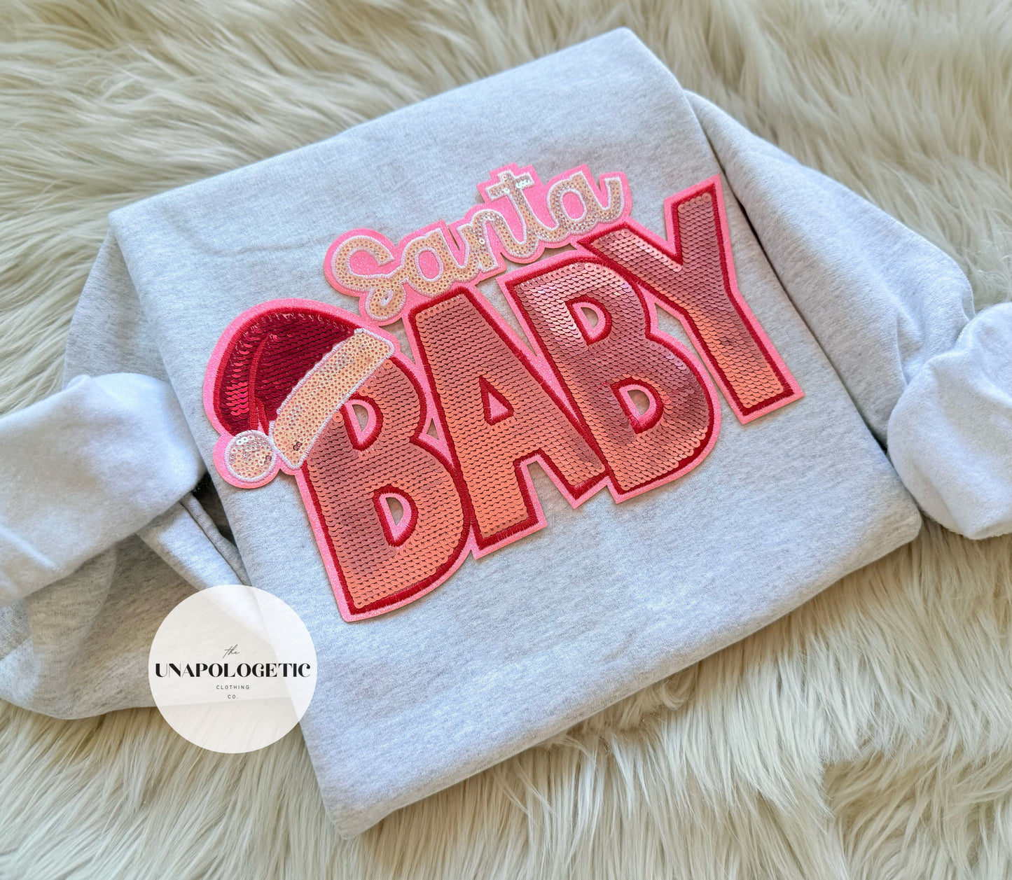 Santa Baby Embroidered/Sequin Patch Sweatshirt - WS