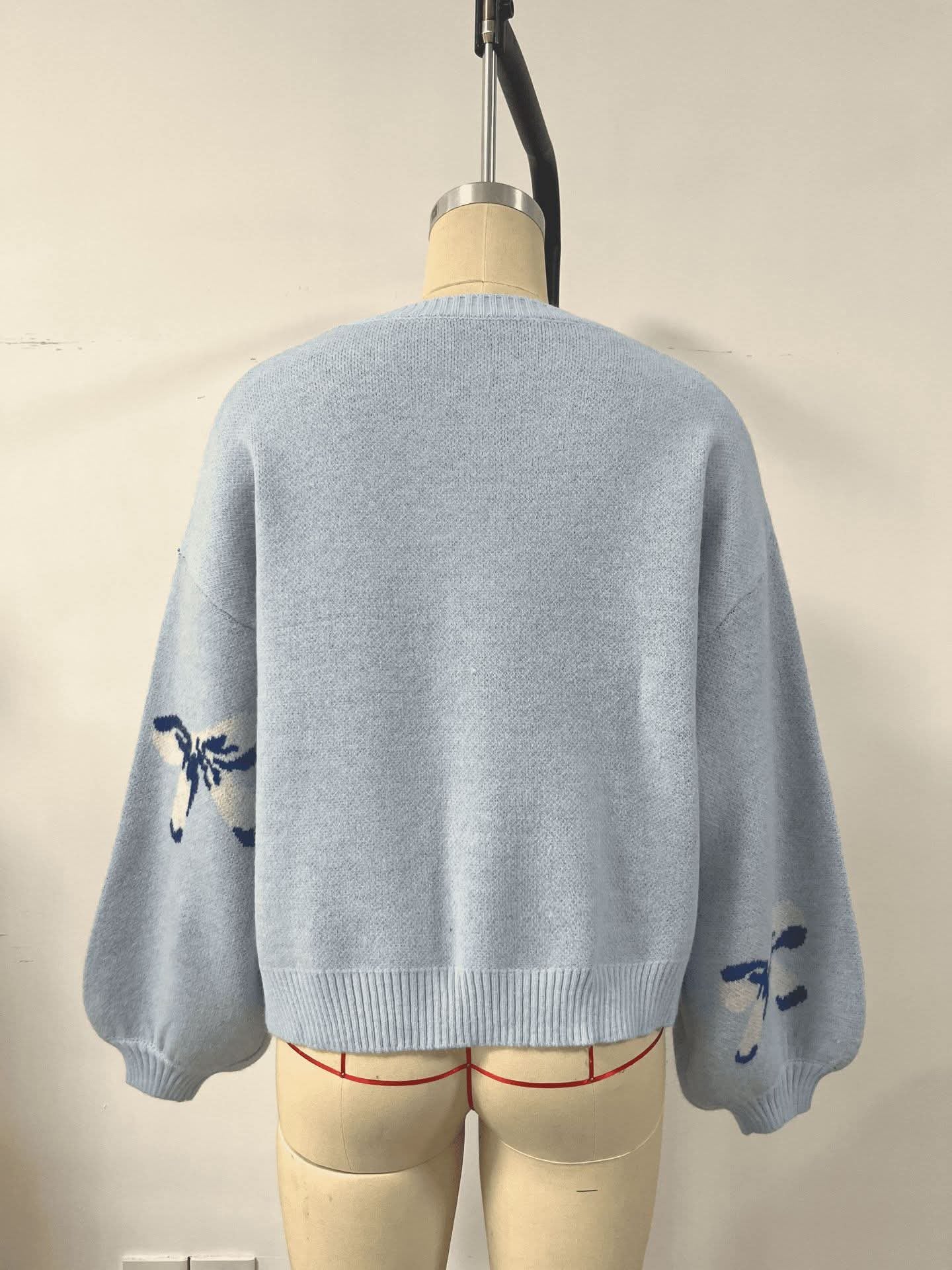 Bows Jacquard Knit Sweaters