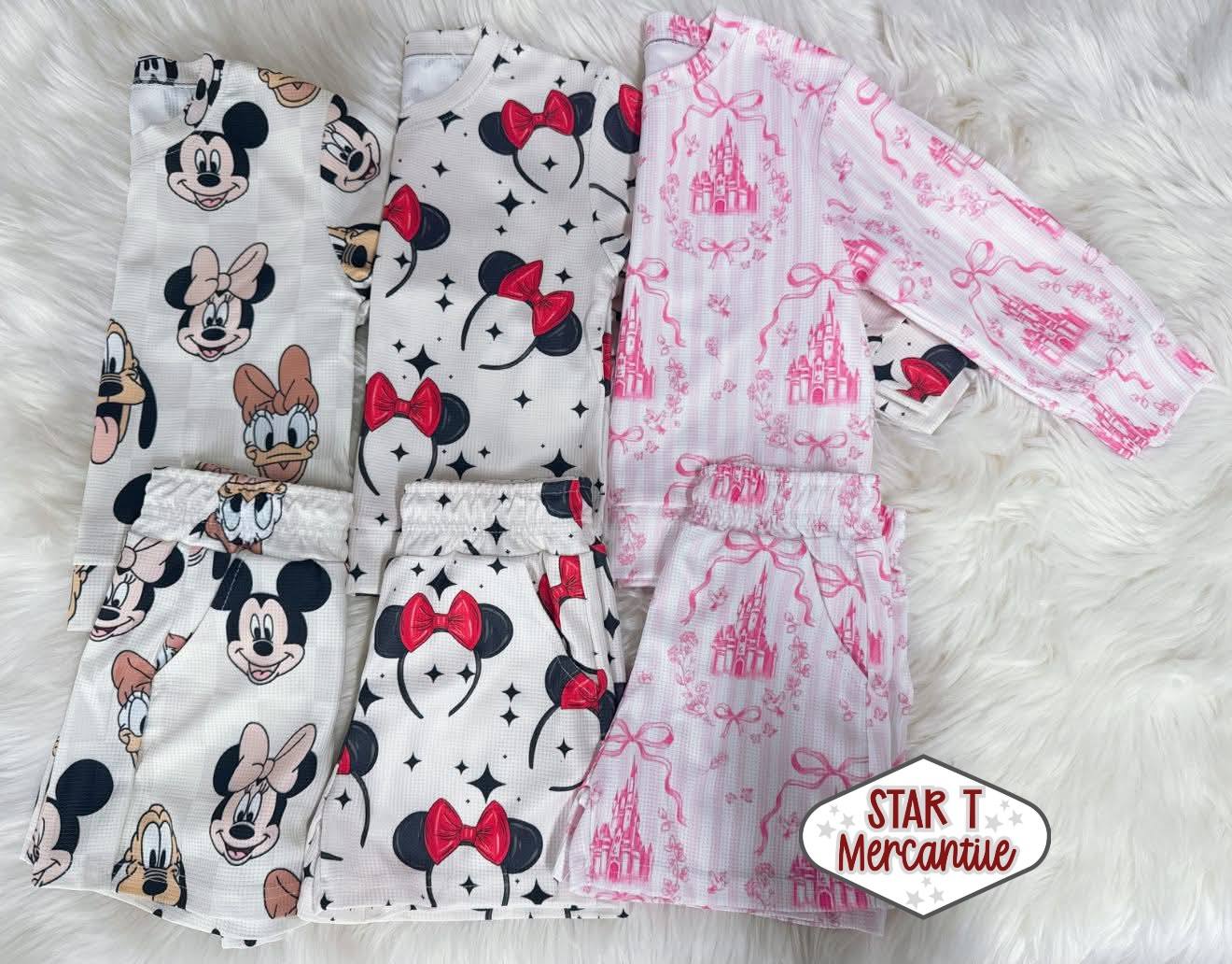 Custom Kids Waffle Long Sleeve + Shorts Set