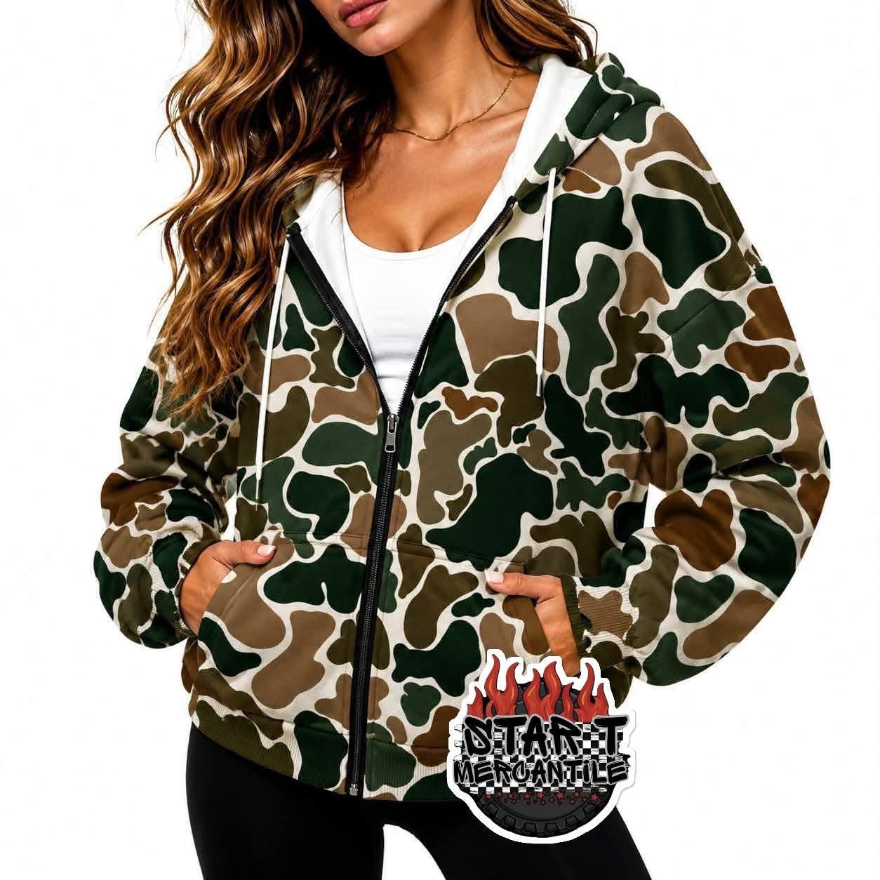 Custom Waffle Full-Zip Hoodies