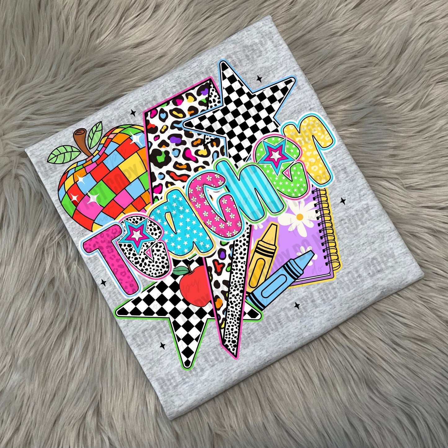 Retro Checkered Teacher - WS