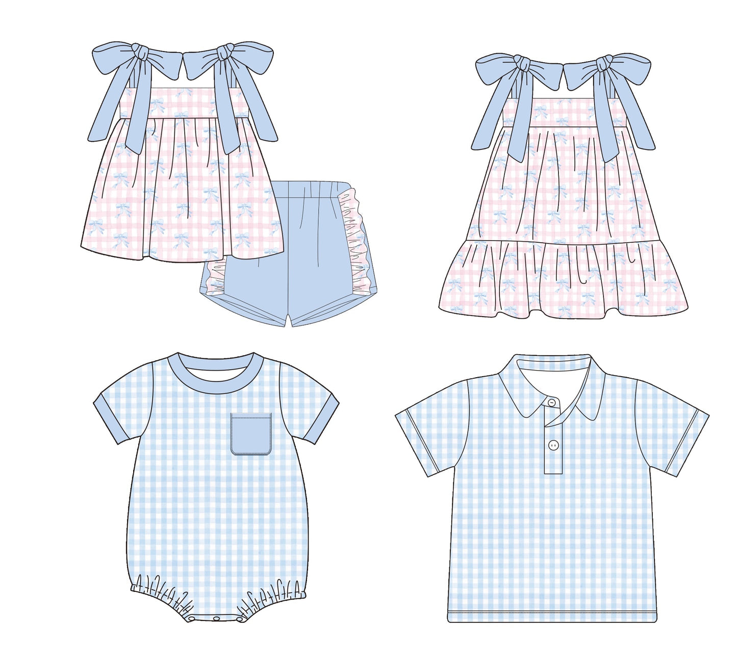Blue / Pink Gingham Collection - ETA early March