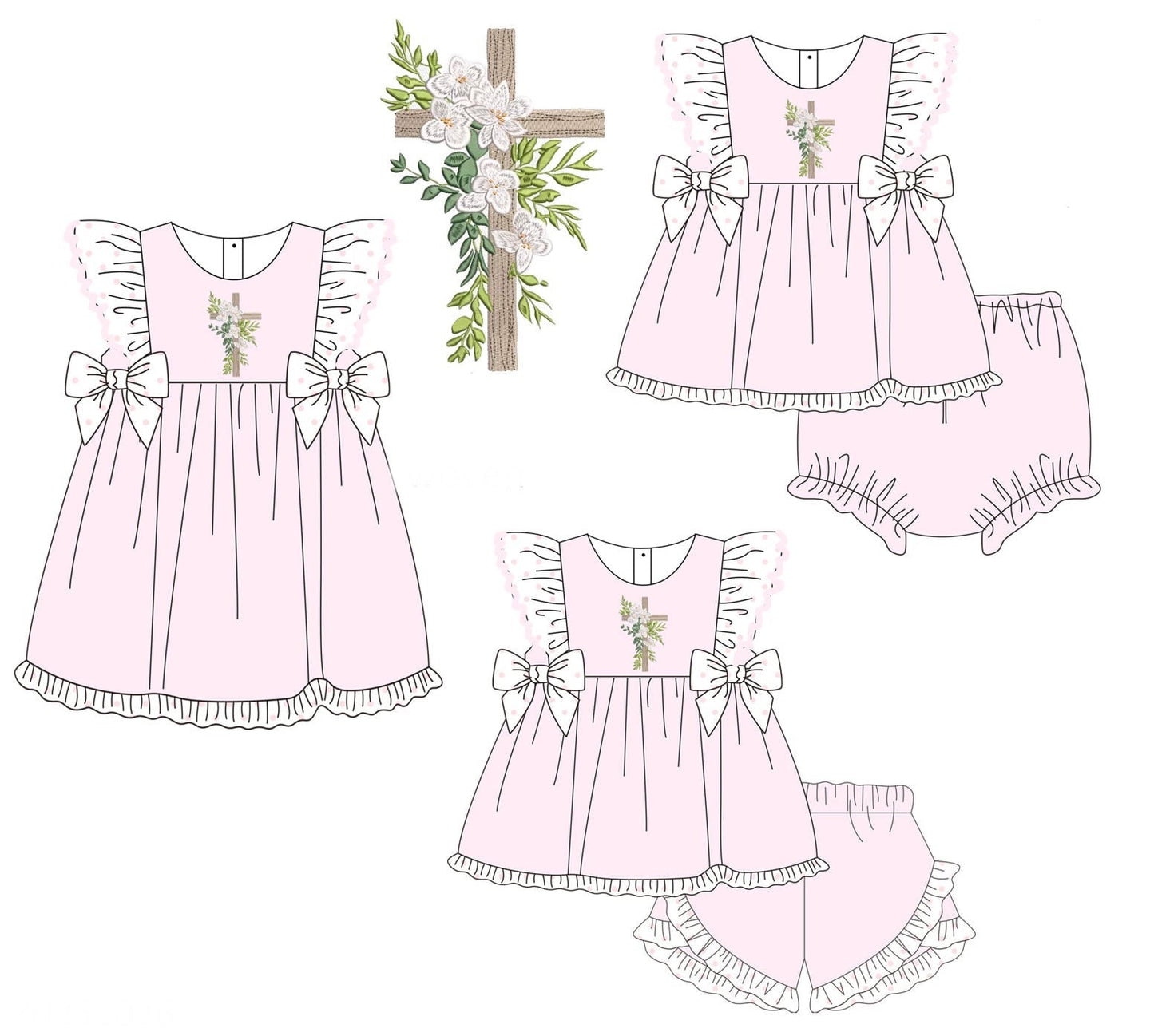 Floral Cross Embroidered Collection - ETA early March