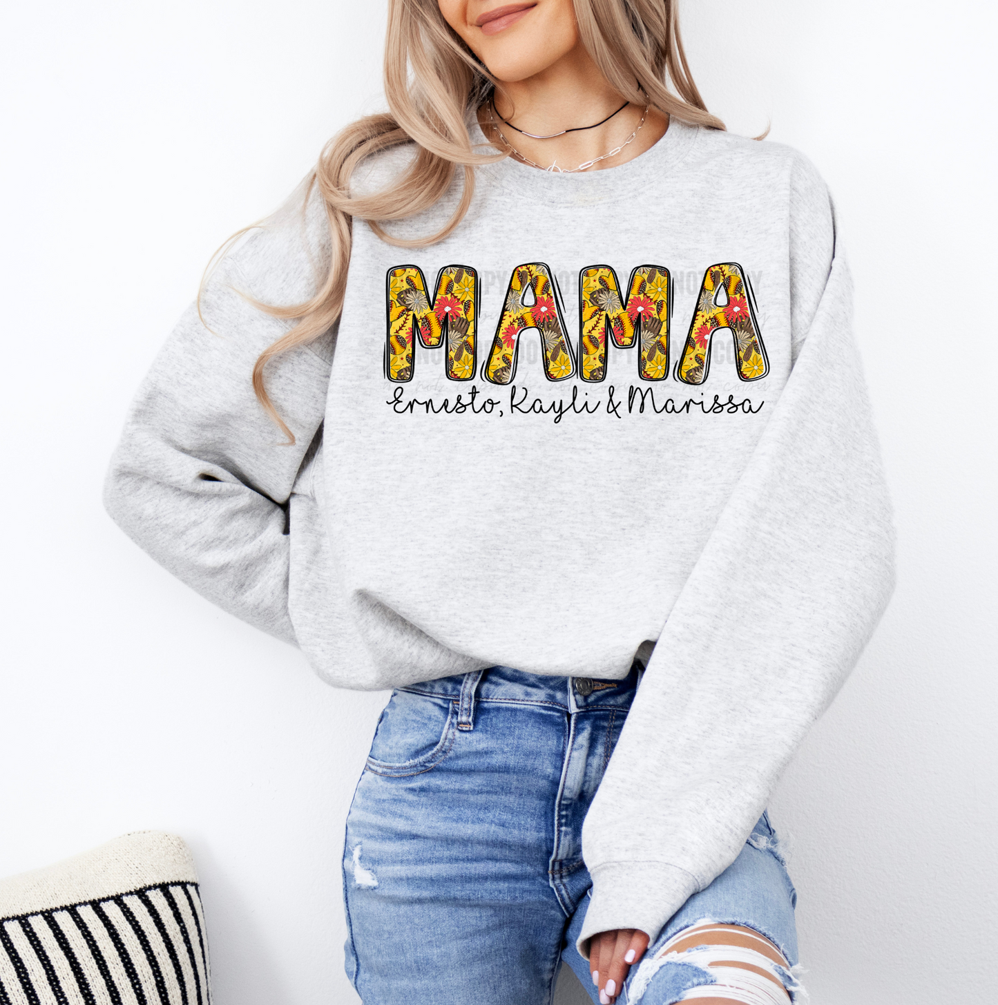 Floral Softball Mama/Nana/Gigi/Etc Custom - WS
