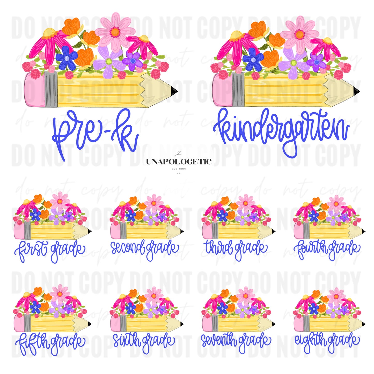 Custom Floral Pencil (Multiple Options) - WS