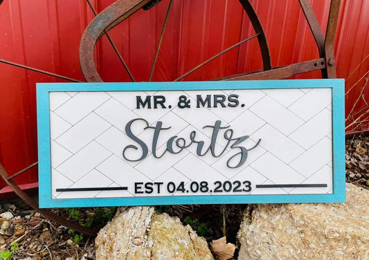 Mr. & Mrs. Personalized Plaque
