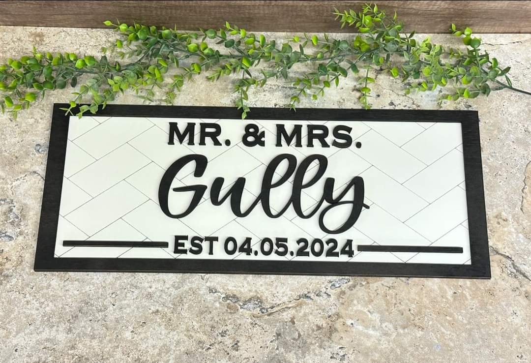 Mr. & Mrs. Personalized Plaque