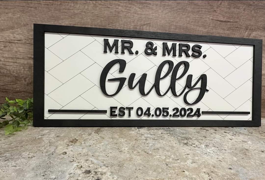 Mr. & Mrs. Personalized Plaque