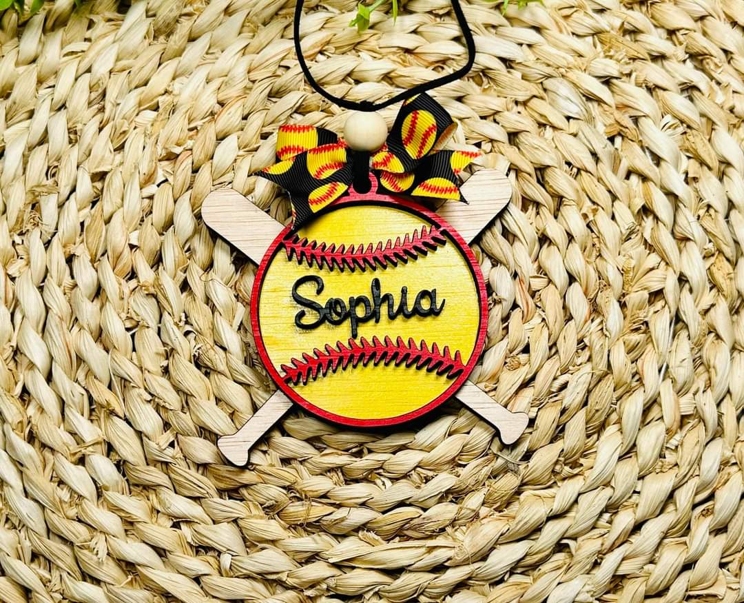 Baseball/Softball Car Charm