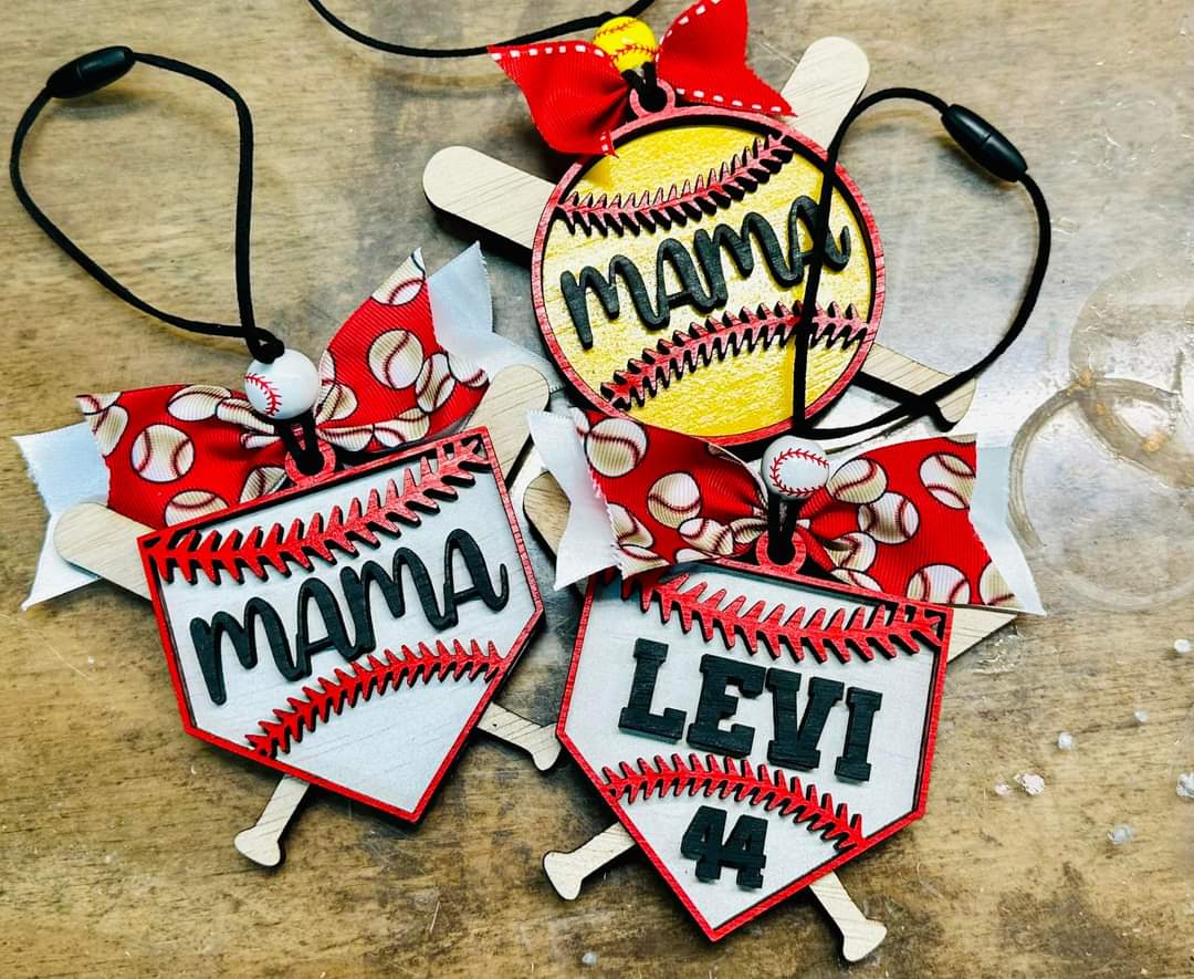 Baseball/Softball Car Charm