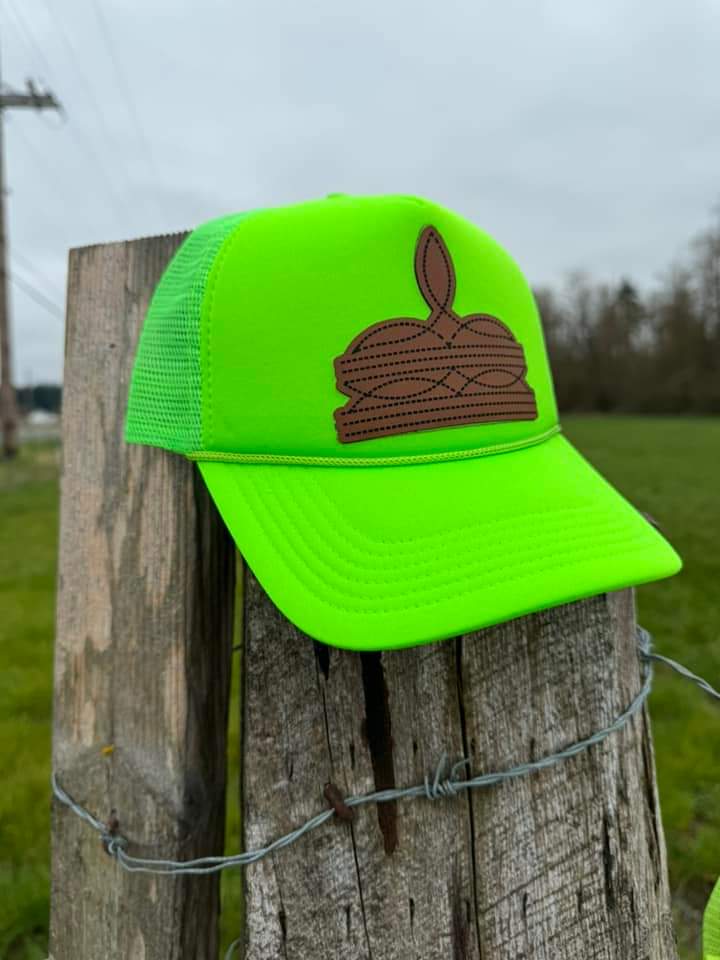 Boot Stitch Neon Trucker Hats