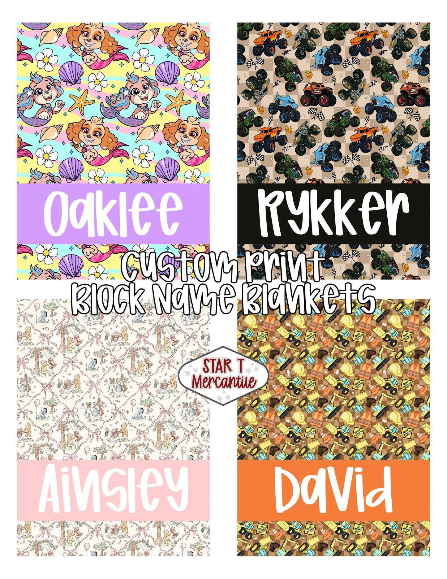 Custom Print Block Name Plush Blanket