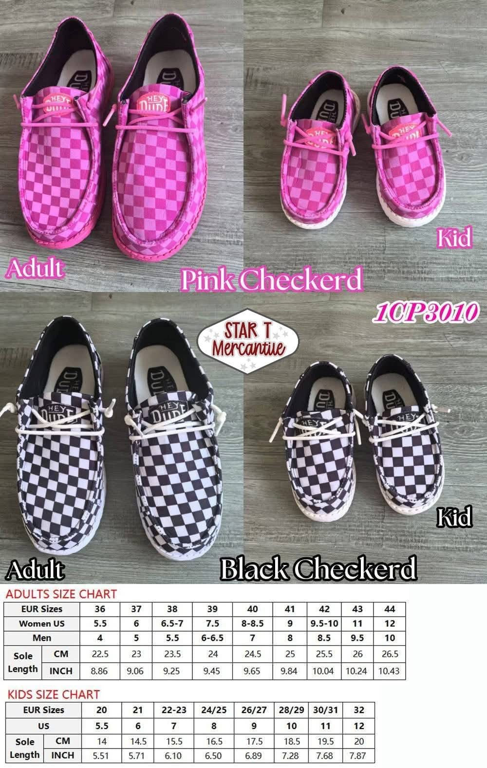 Checkered Hey Dudes - Kids