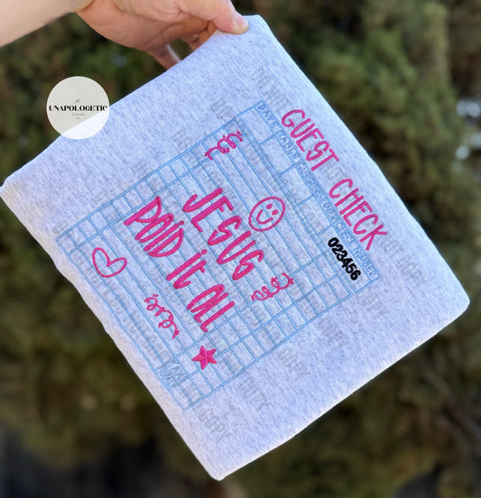 Jesus Paid it All (Embroidered) - WS