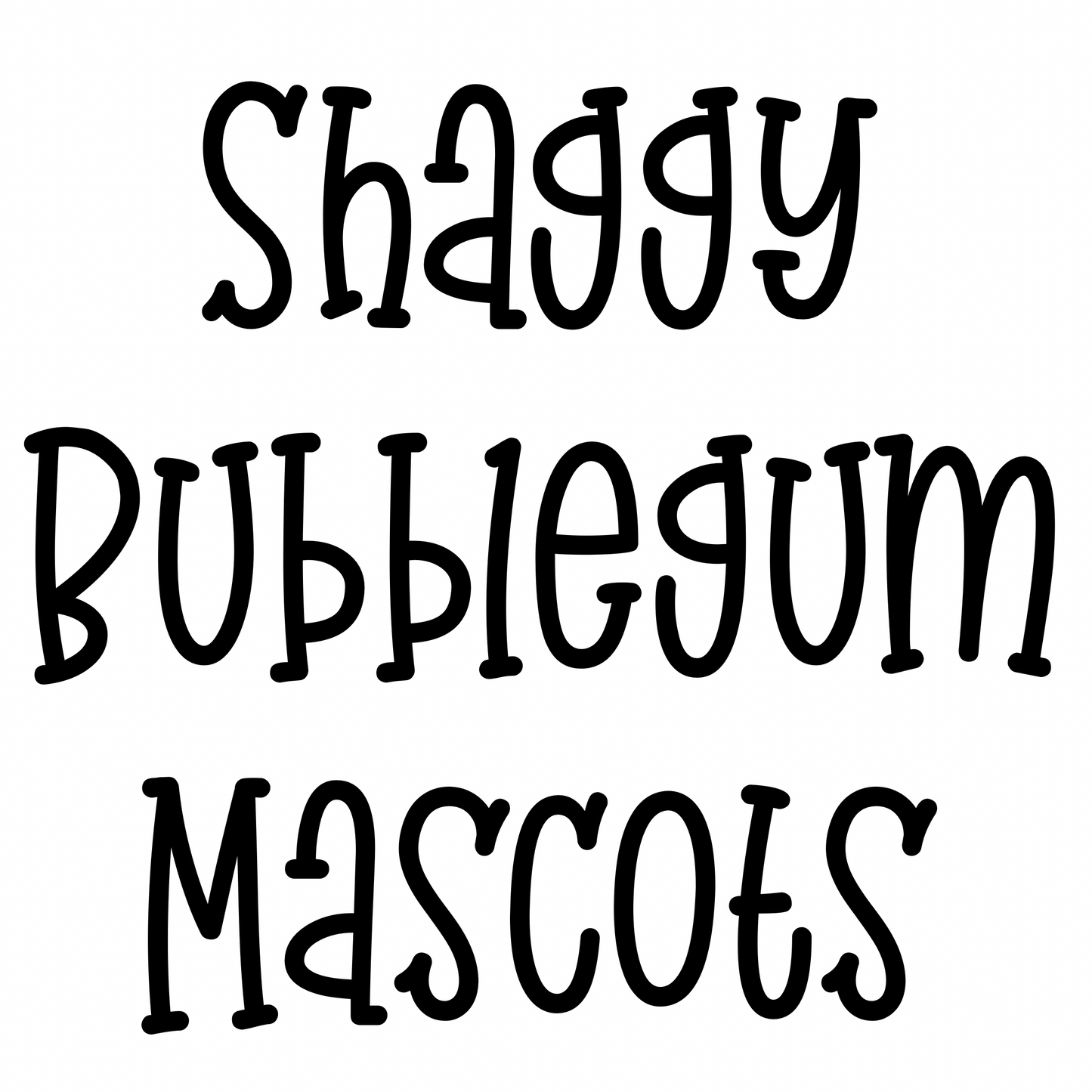 Shaggy Bubblegum Mascots (Faux) - WS