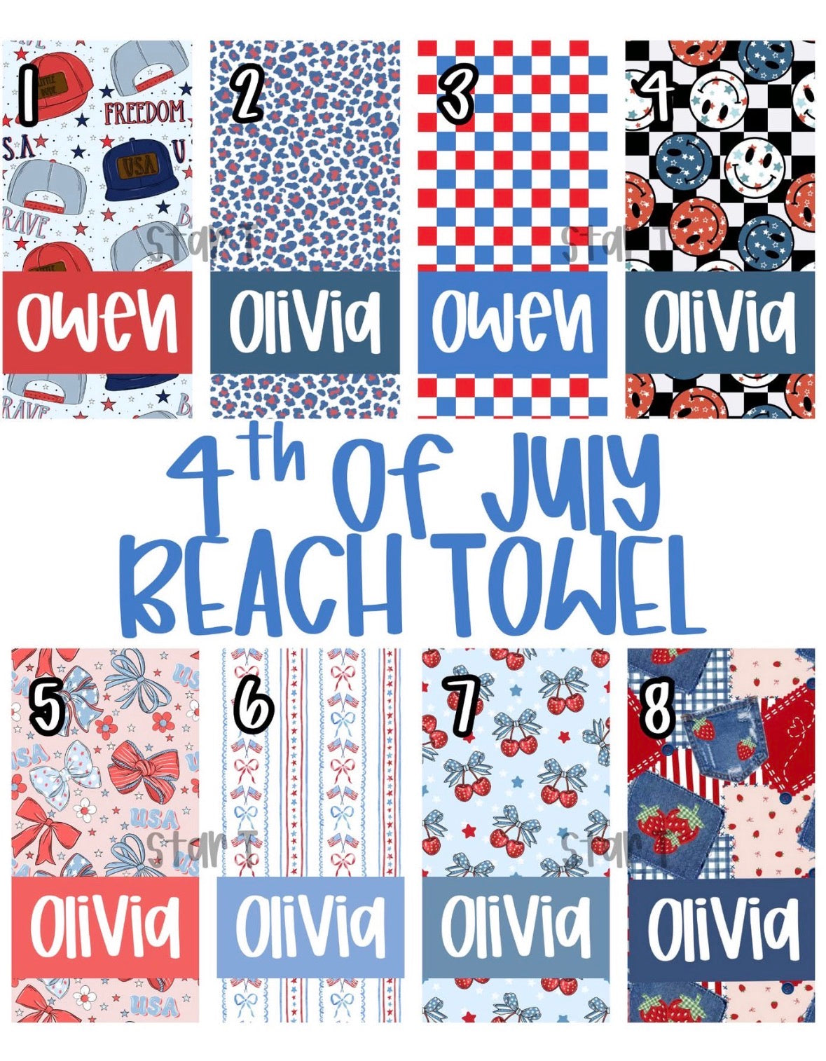 4th of July Beach Towels