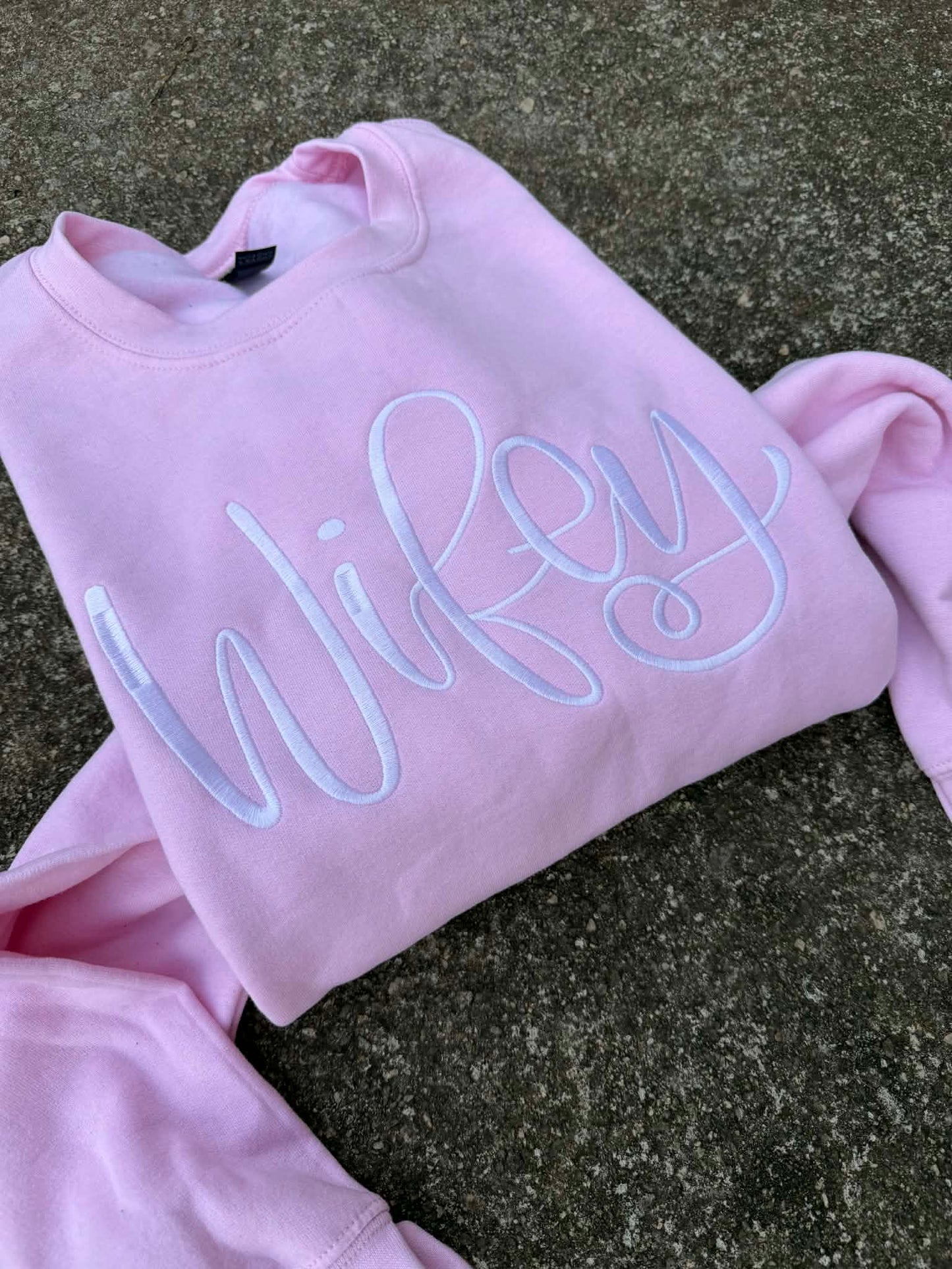 Wifey Embroidered Sweatshirt