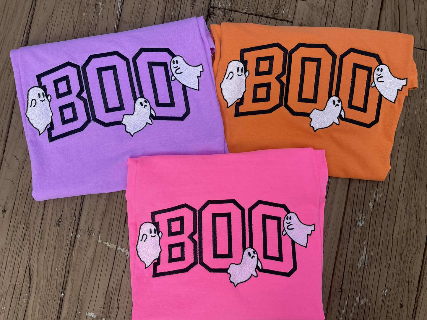 Embroidered BOO Ghost Halloween Shirt