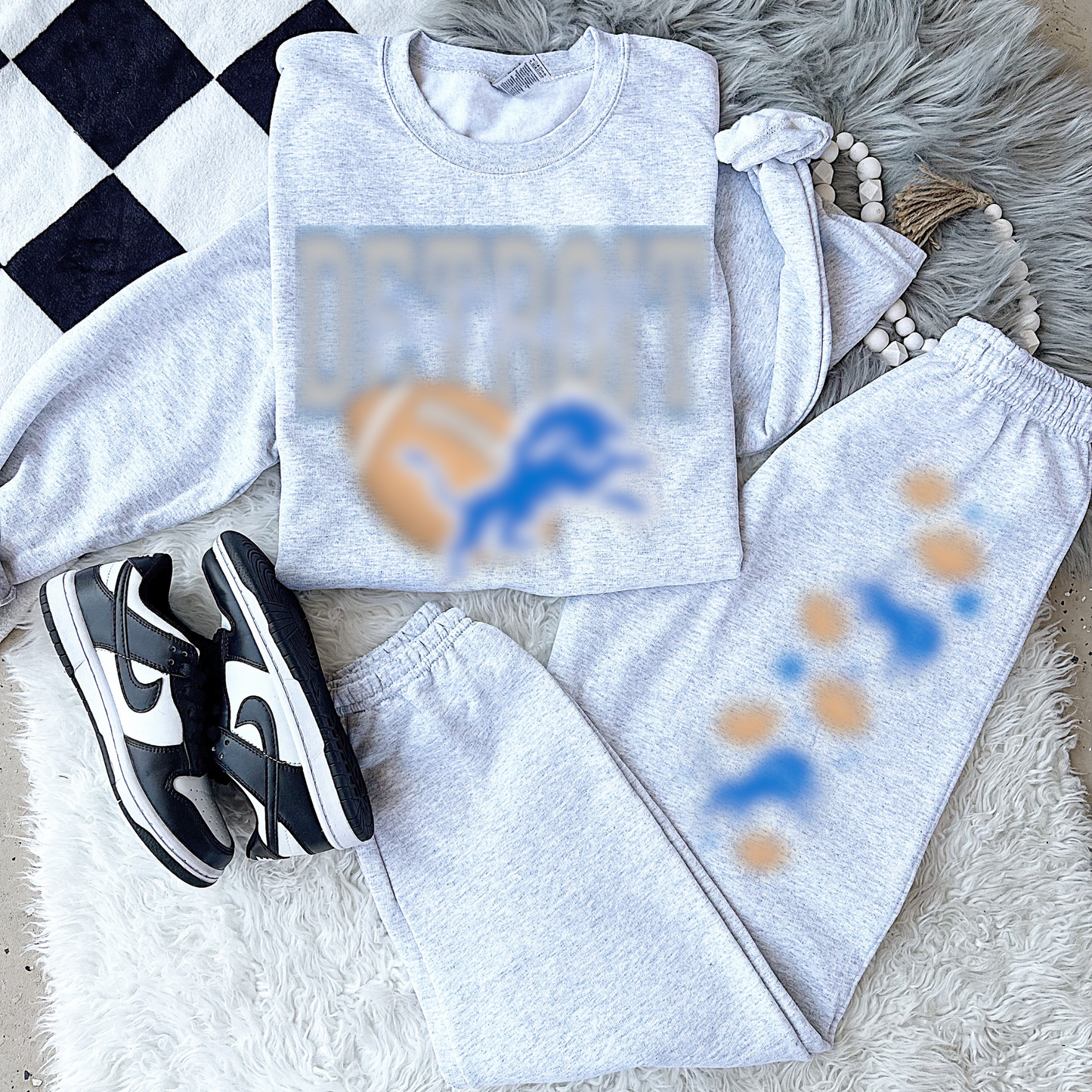 Faux Embroidered Football Sweatsuits - WS