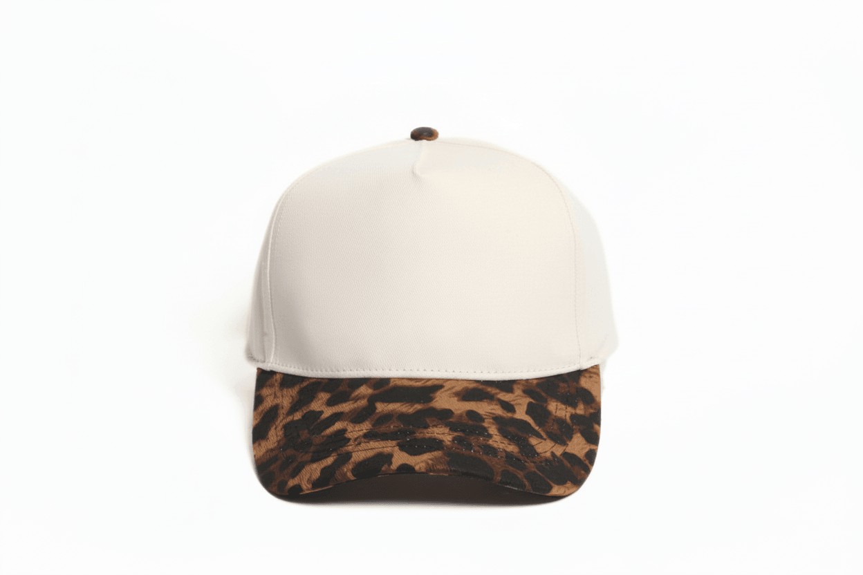 Leopard Brim “MAMA” Hat | Embroidered Adjustable Cap