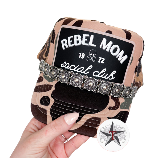 Rebel Mom Social Club Trucker Hat W/ Chain