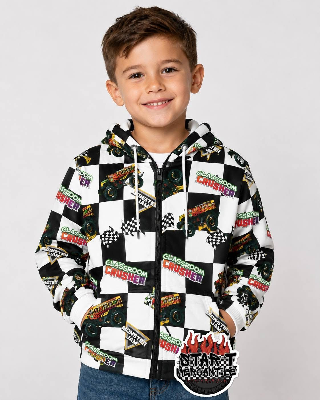 Custom Waffle Full-Zip Hoodies