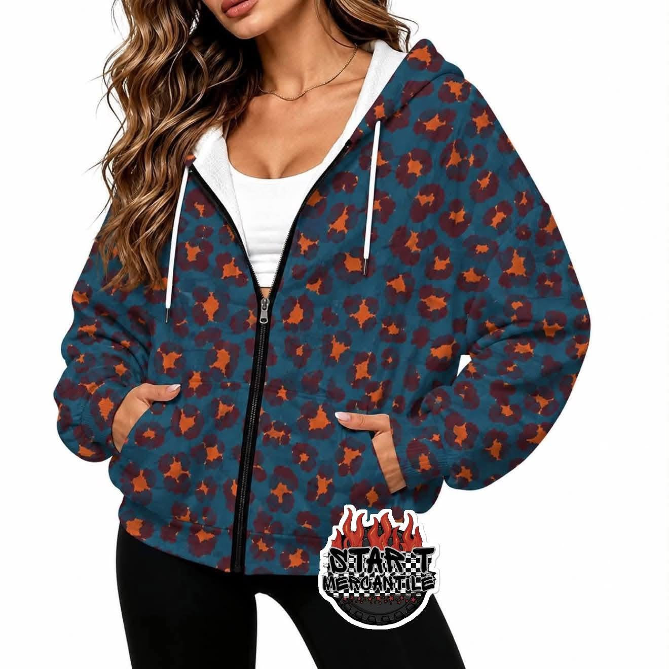 Custom Waffle Full-Zip Hoodies