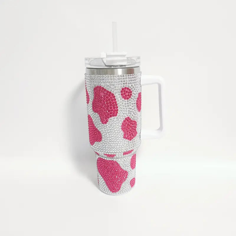 Bling Cow Print Tumbler