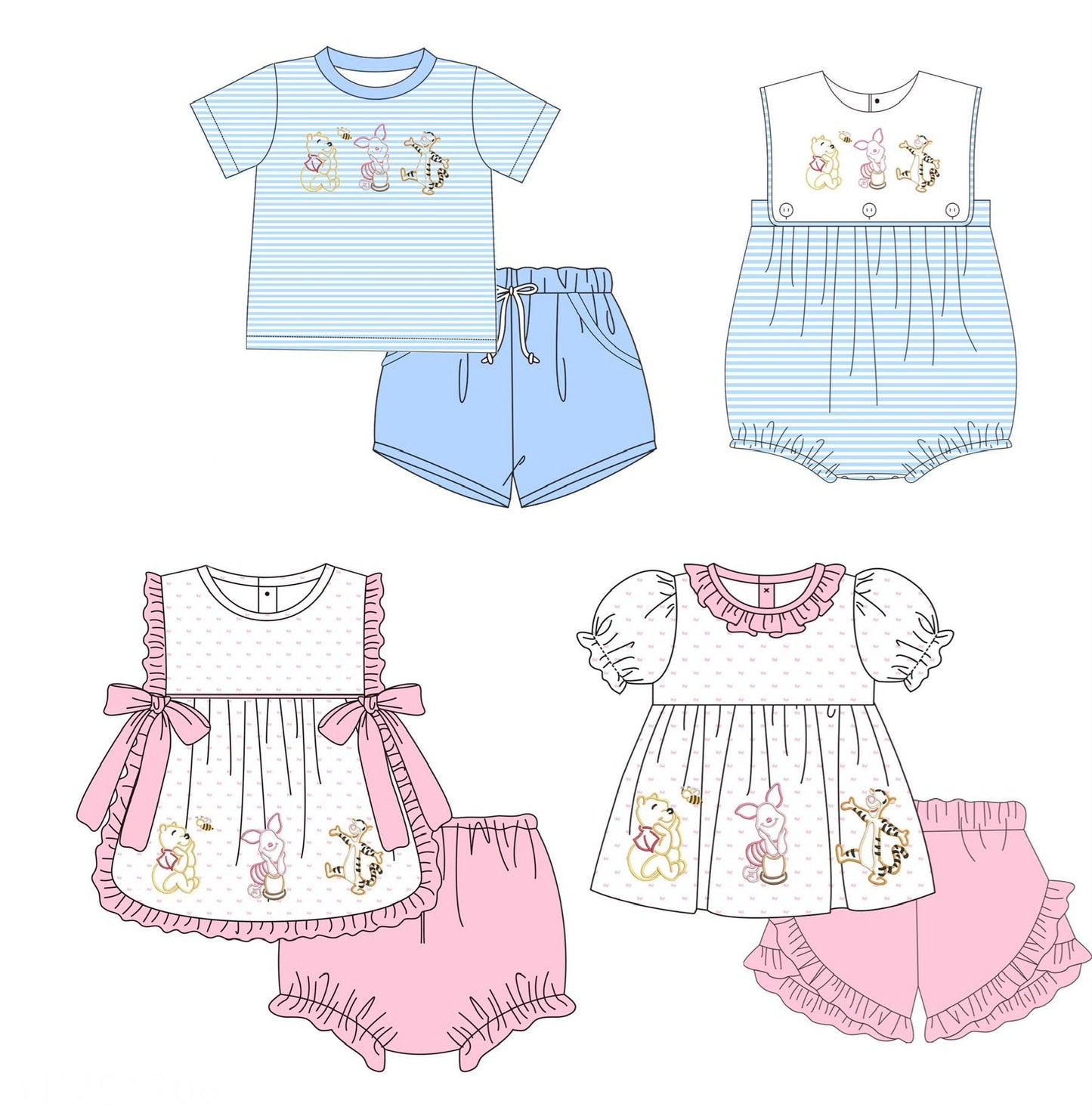 Pooh Trio Shadow Stitch Collection - ETA late April