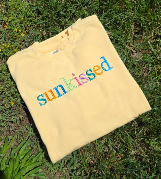 Vintage Summer Georgia Bold Serif Custom Phrase Embroidered Shirt