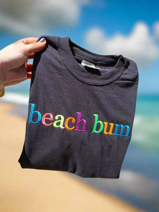 Custom Phrase in Neon Georgia Bold Serif Embroidered Shirt