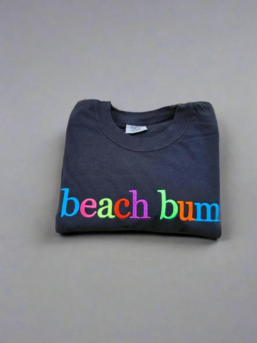 Custom Phrase in Neon Georgia Bold Serif Embroidered Shirt
