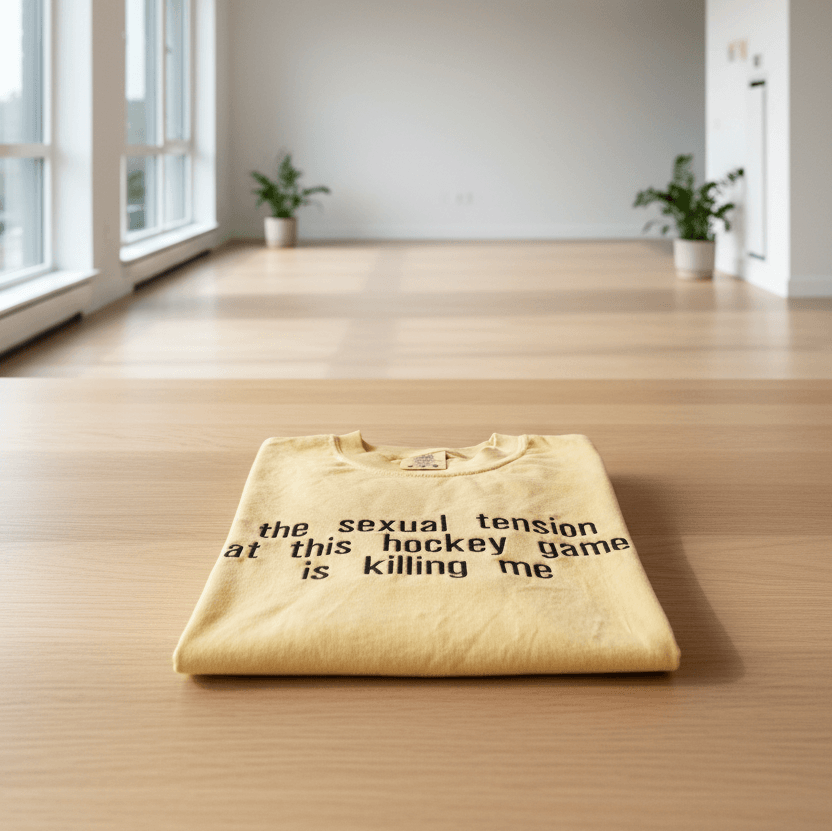 The Sexual Tension At This Hockey Game Is Killing Me Embroidered Shirt | Bookish | Hockey Romance