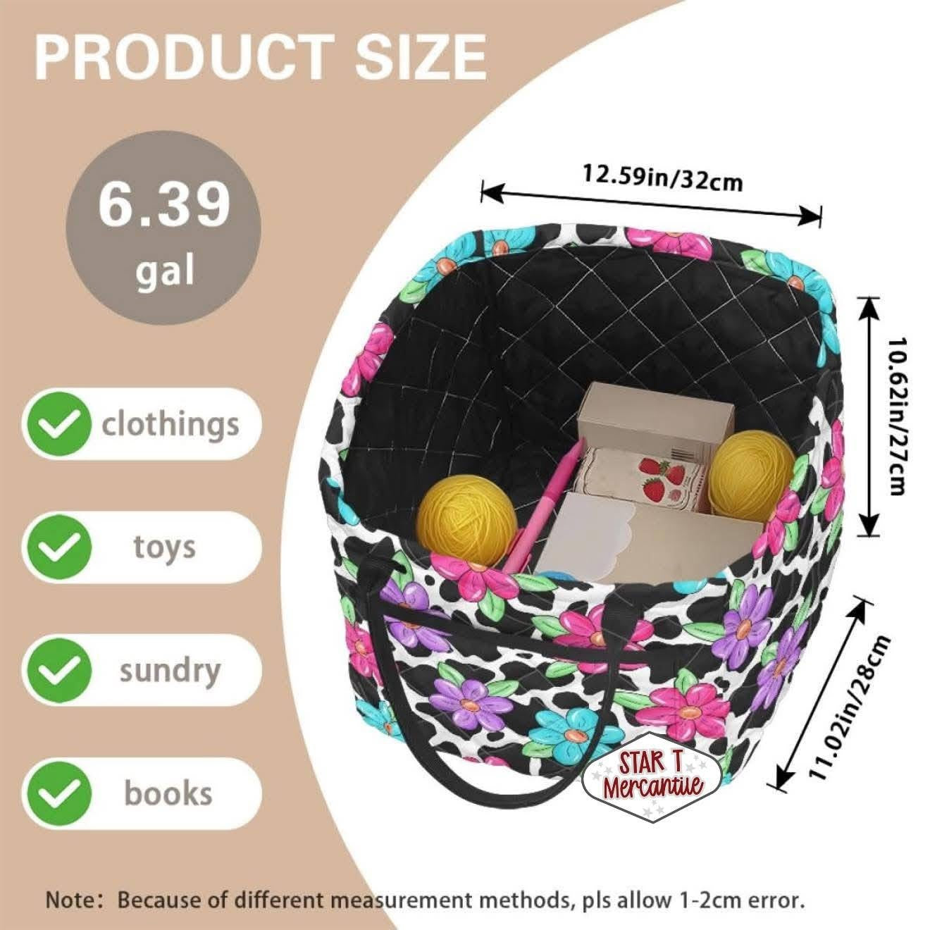 Custom Quilted Organizing Storage Basket