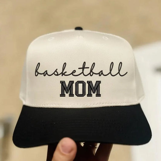 Basketball Mom Embroidered Adjustable Five-Panel Twill Hat