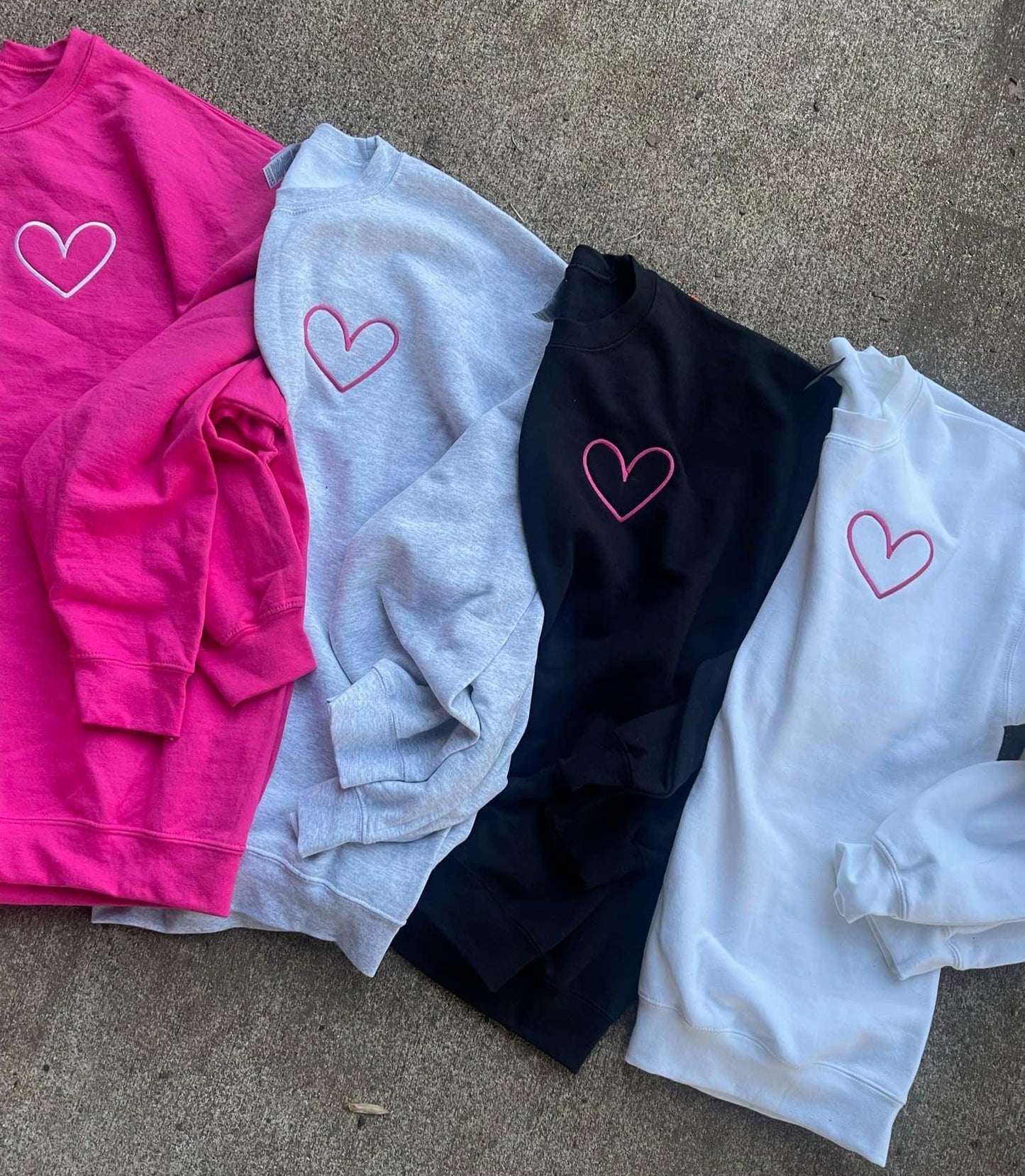 Heart Left Chest Embroidered Sweatshirt- Youth - QUICK SHIP