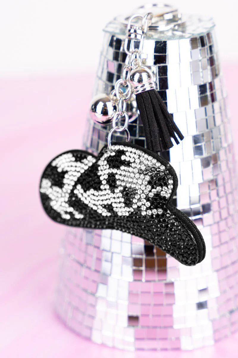 Black Hereford Hat Keychain