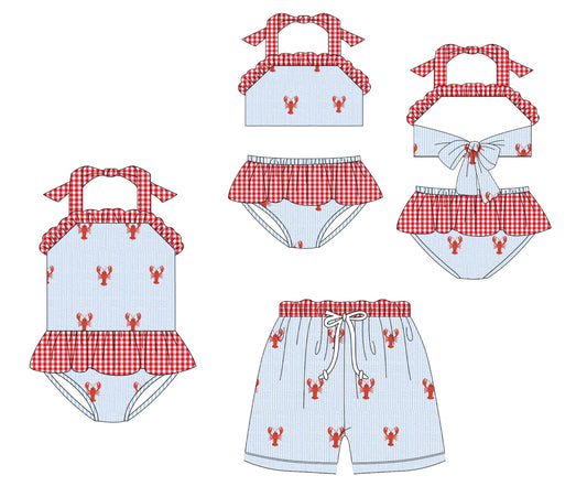 Seersucker Lobster Swim Collection - ETA early March