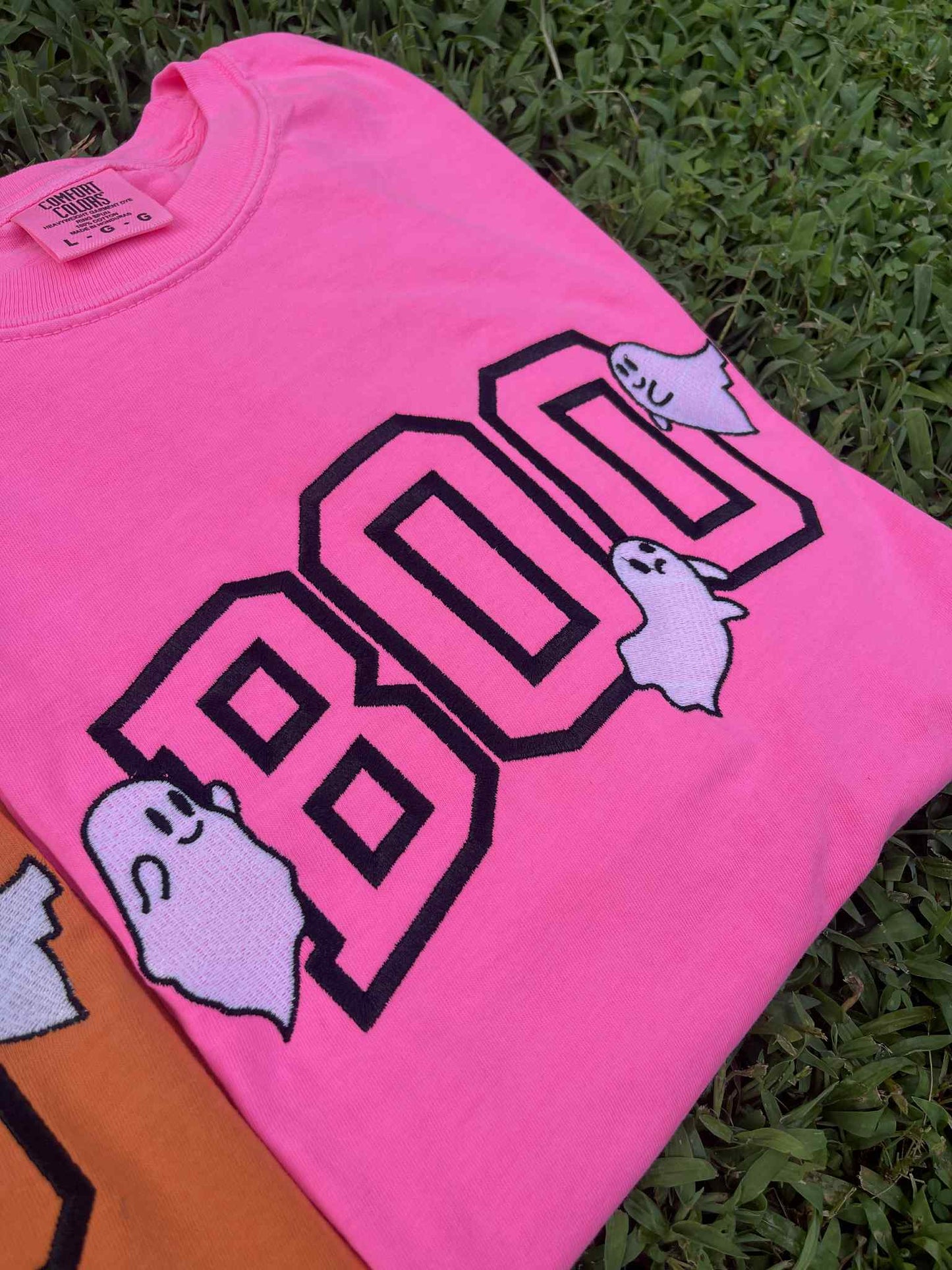 Embroidered BOO Ghost Halloween Shirt
