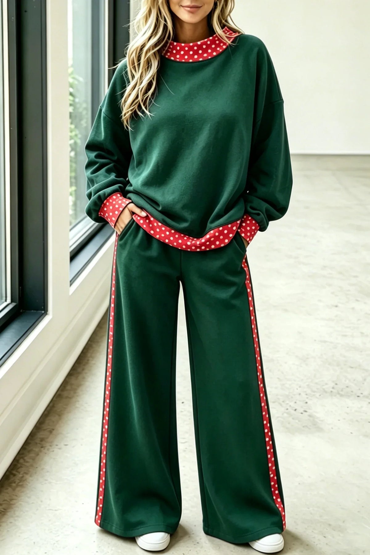 Dark Green Polka Dot Set - Closes 10.17