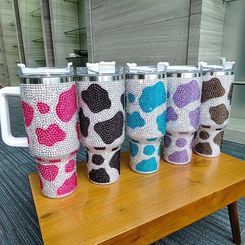 Bling Cow Print Tumbler