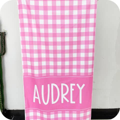 Gingham Print Beach Towels