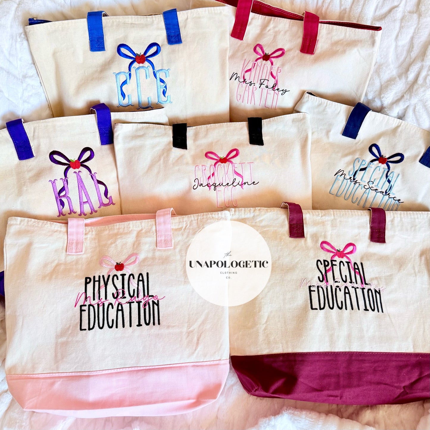 Embroidered Teacher Tote Bag - WS