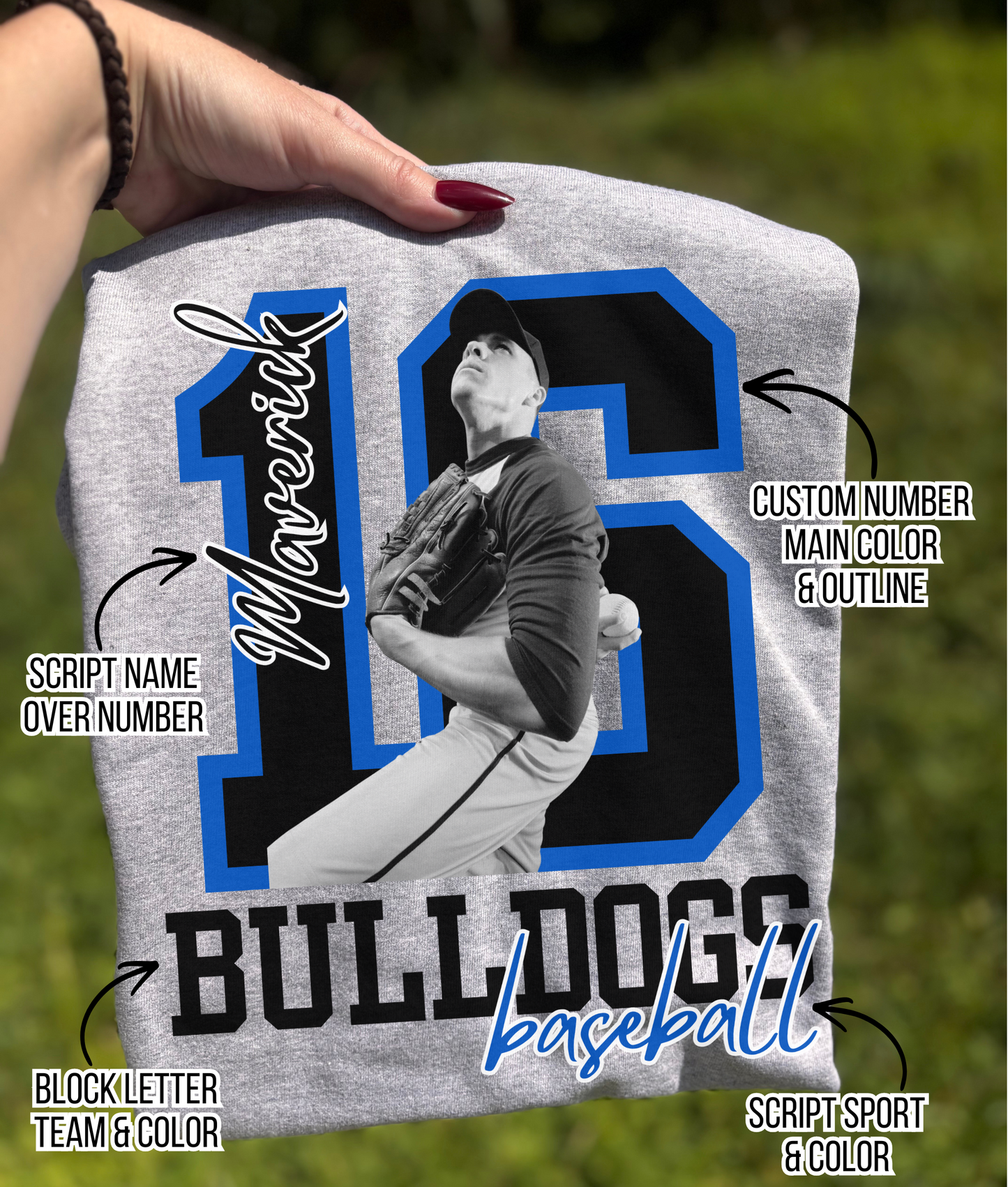 Sports Photo Custom With Player Number - WS